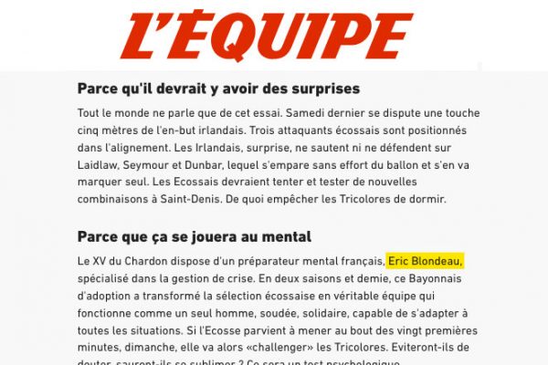 L’EQUIPE – FEBRUARY 2017